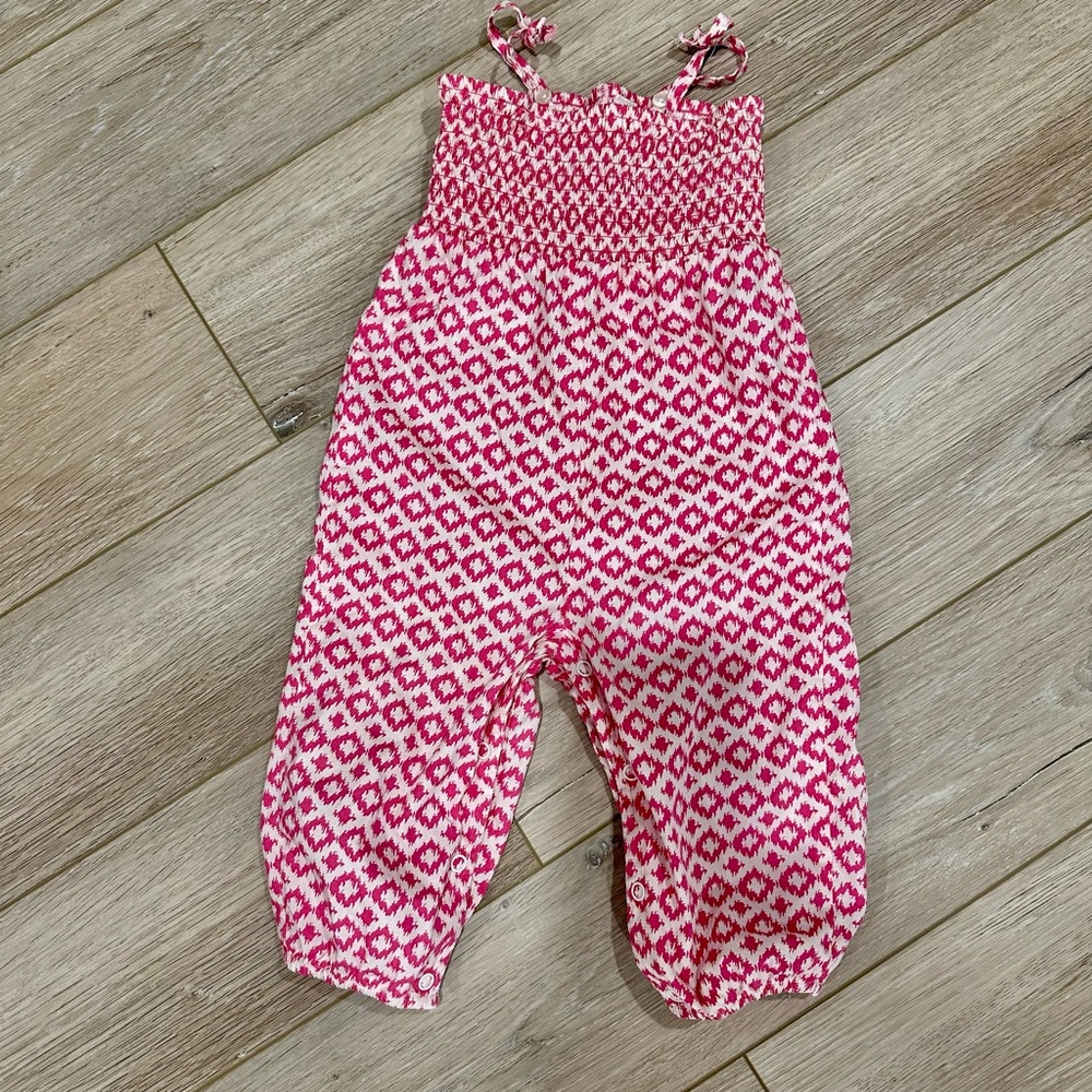 Pink Patterned 12 Month Romper